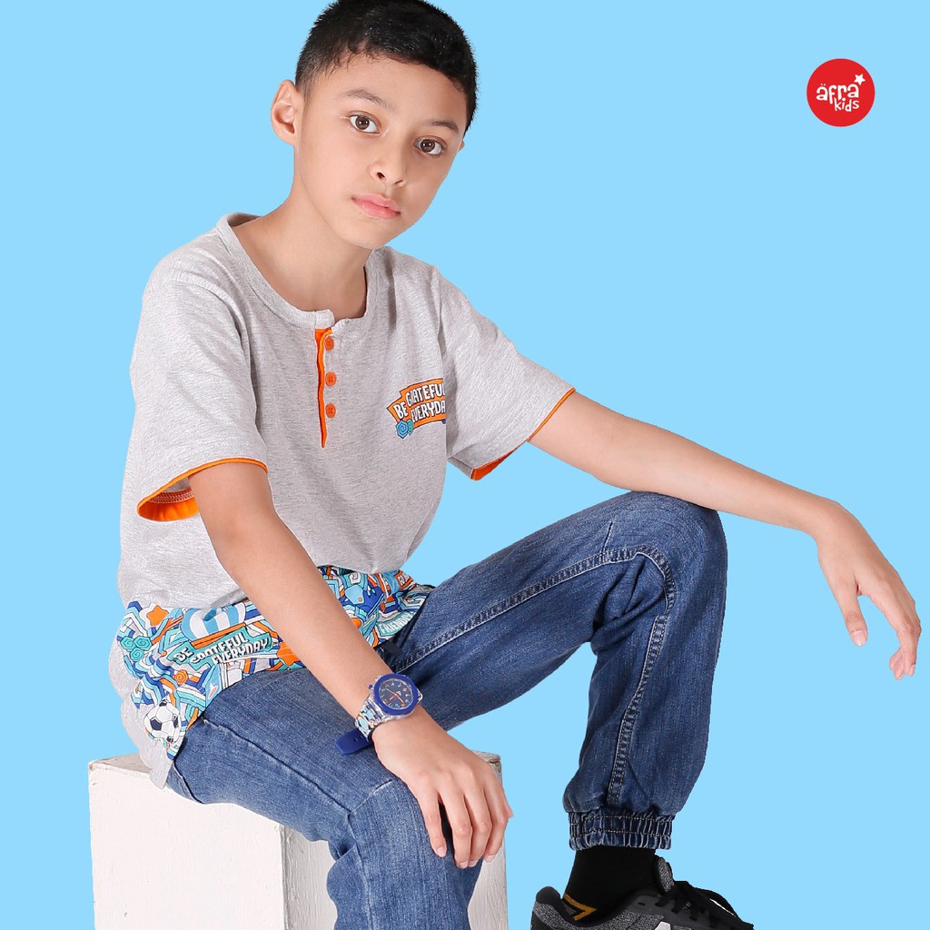 Kaos Anak Afrakids Lengan Pendek Kancing AF287 AF275 AF269 AF268 AF262 untuk anak 2-12 Tahun