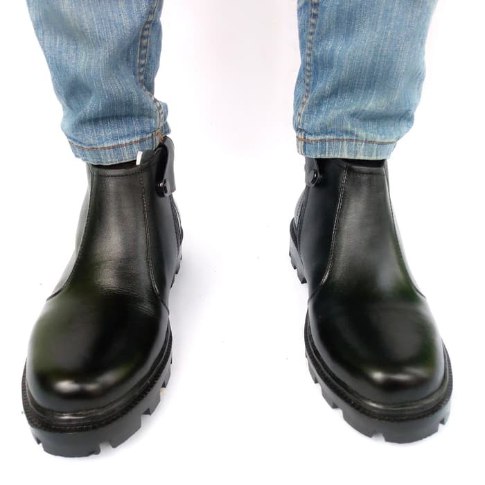 Sepatu  Pdh Boot Pria Kulit Asli Rasheda R Boot Pdh Resleting