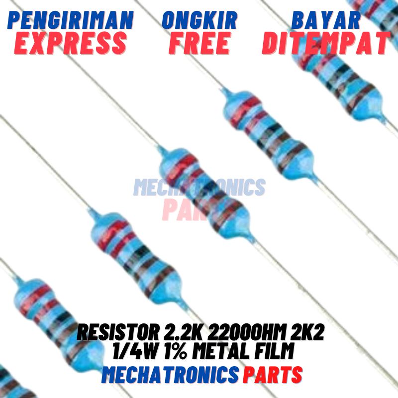 [PAS-0033] 10X RESISTOR 2.2K 2200OHM 2K2 1/4W 1% METAL FILM