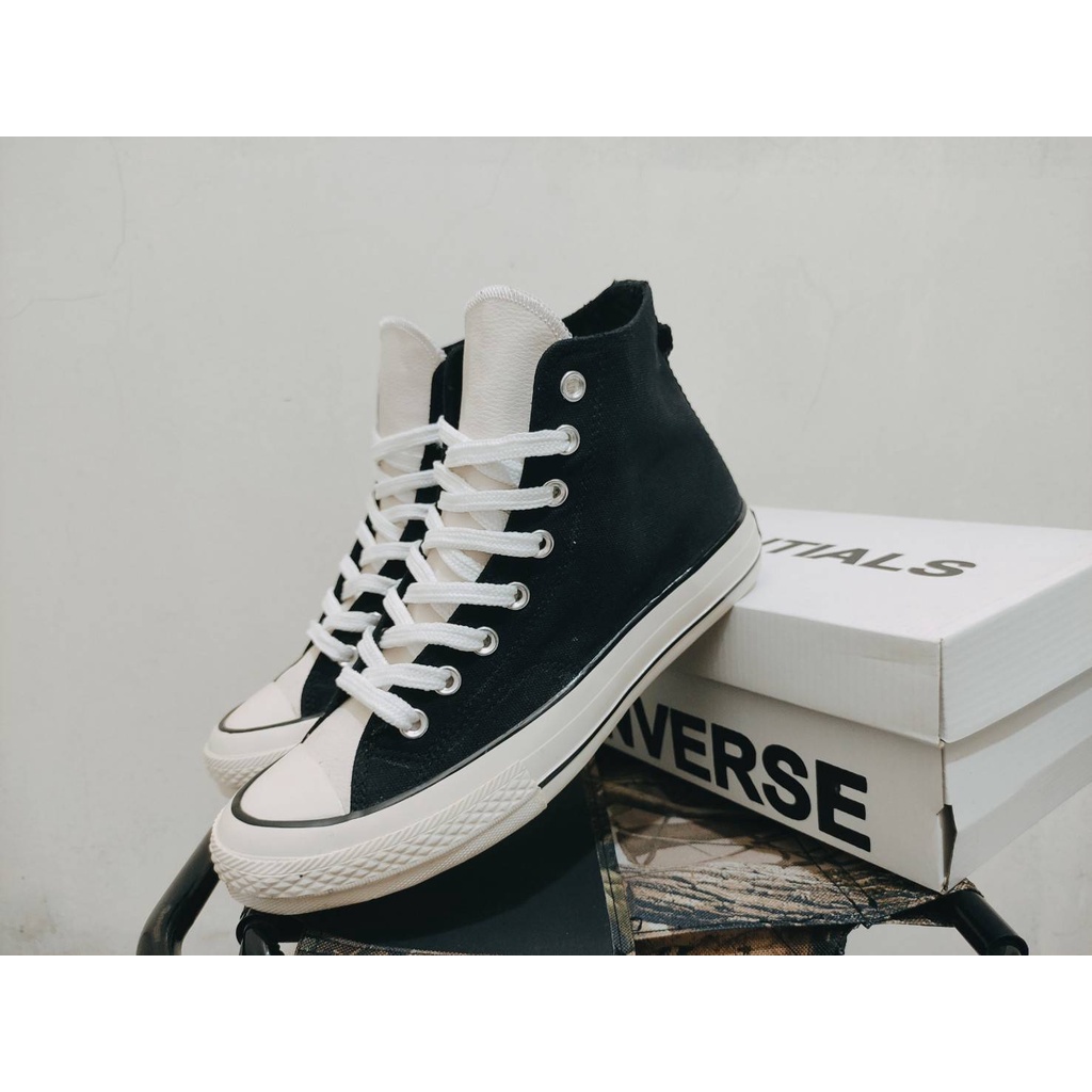 SEPATU CONVERSE 70S HIGH FOG ESSENTIALS BLACK WHITE PREMIUM ORIGINAL
