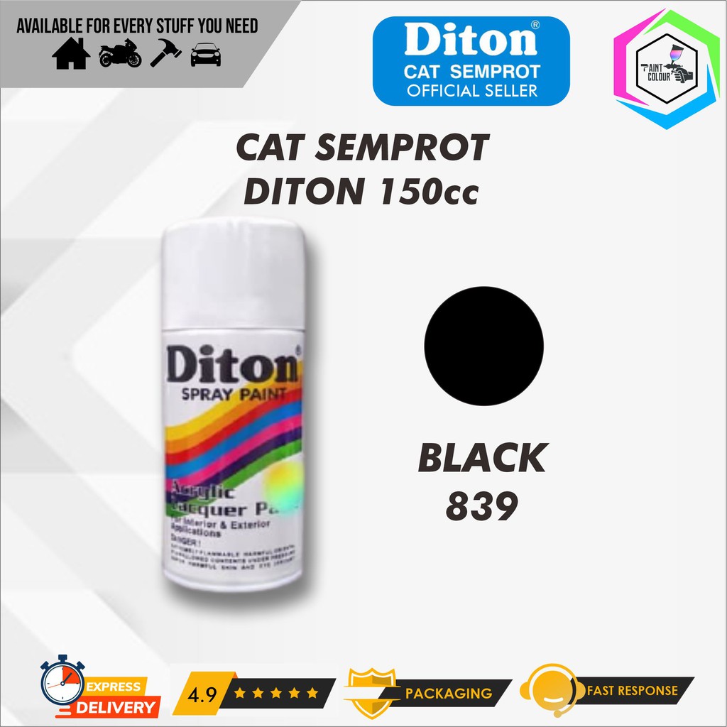 Diton Cat Semprot/Pylox/Samurai Motor/Helm/Gundam 150cc - 839 Black