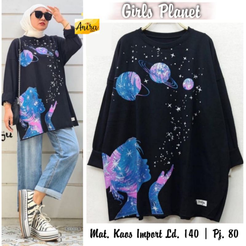 BLOUSE JUMBO/BLOUSE WANITA KAOS IMPOR JUMBO LD 140 CM FIT XXXL/GIRLS PLANET