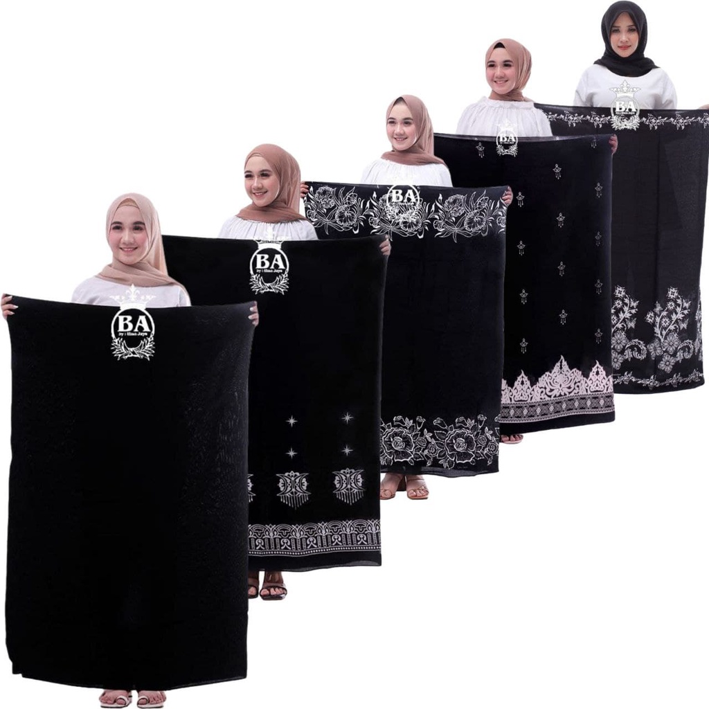 SARUNG GOYOR BUNGA HITAM POLOS SARUNG BATIK WANITA SARUNG SANTRI GOYOR MURAH