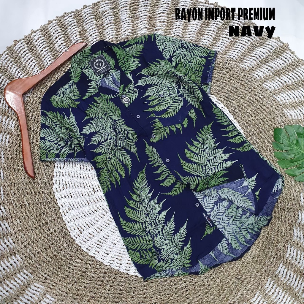 KEMEJA MOTIF PANTAI PRIA TANGAN PENDEK PREMIUM BRAND