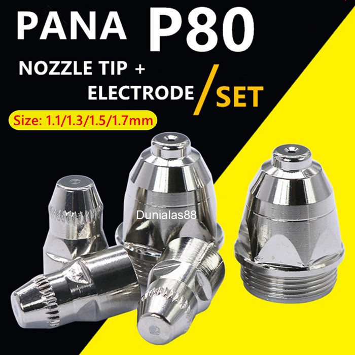 10Set Nozzle & Electrode Tip P80 Plasma Cut Cutting P-80 CUT80 CUT100 BAGUS