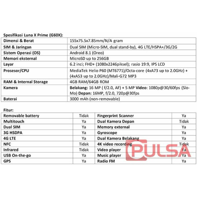 Luna X Prime G60x Shopee Indonesia