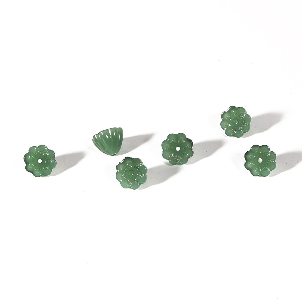 10pcs/lot Lampwork Glass Beads Seedpod of the Lotus Charm Leaf Flower Drop Petal for DIY Jewelry Findings Craft Making Beads