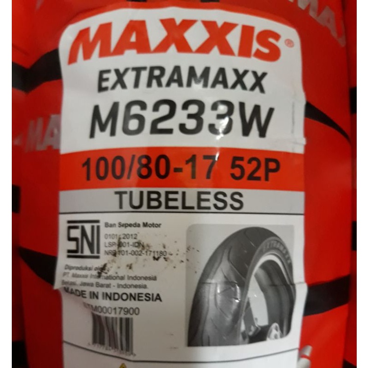 BAN LUAR 100/80-17 MAXXIS EXTRAMAX TUBLES 100 80 RING 17