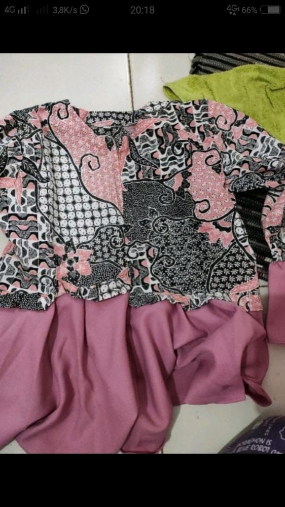 Tey-17 Batik Wanita Asj Sa Hrb026 Kenongo Kemeja Tosca Pendek