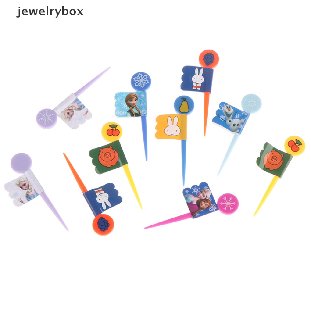 10pcs Garpu Buah / Kue / Dessert Mini Bentuk Kartun Hewan Kelinci / Babi Untuk Anak