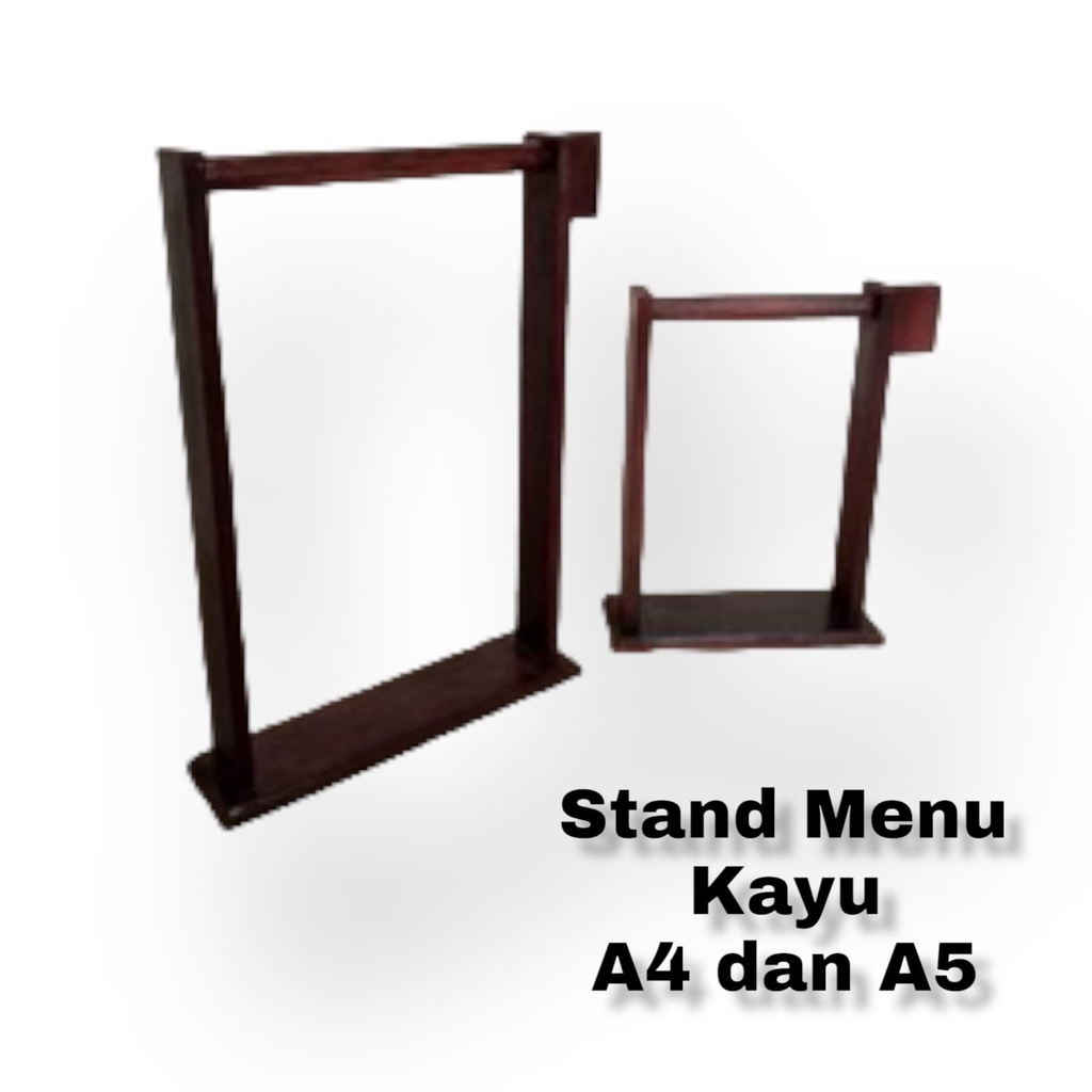 

Stand Menu Ukuran A5 dan A4 Menu Stand Nomor Meja Stand Display Pajangan Menu Table Tend Menu Hang A5 & A4