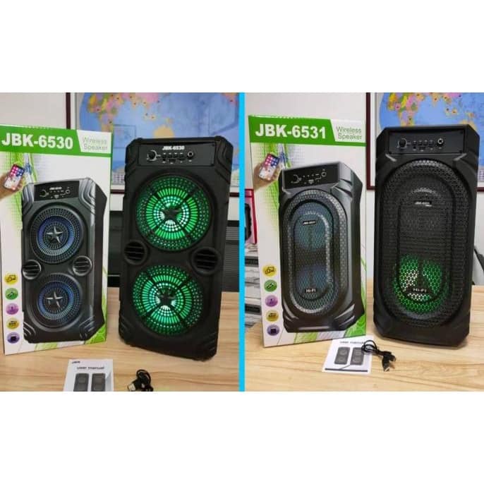 SPEAKER BLUETOOTH JBK 6530 / 6531 KARAOKE LED FREE MIC EXTRA BASS