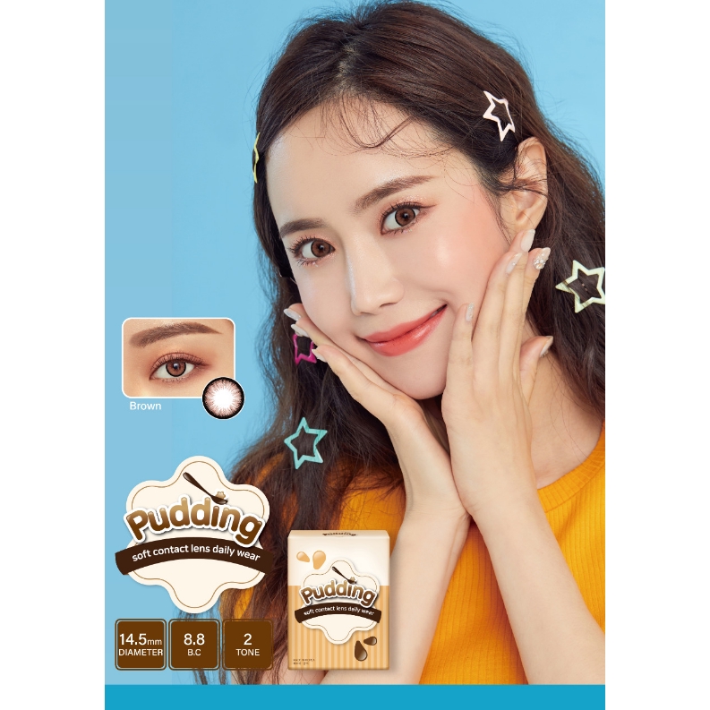 SOFTLENS PUDDING BROWN 14.5 MM ( -0.50 S/D -6.00 )