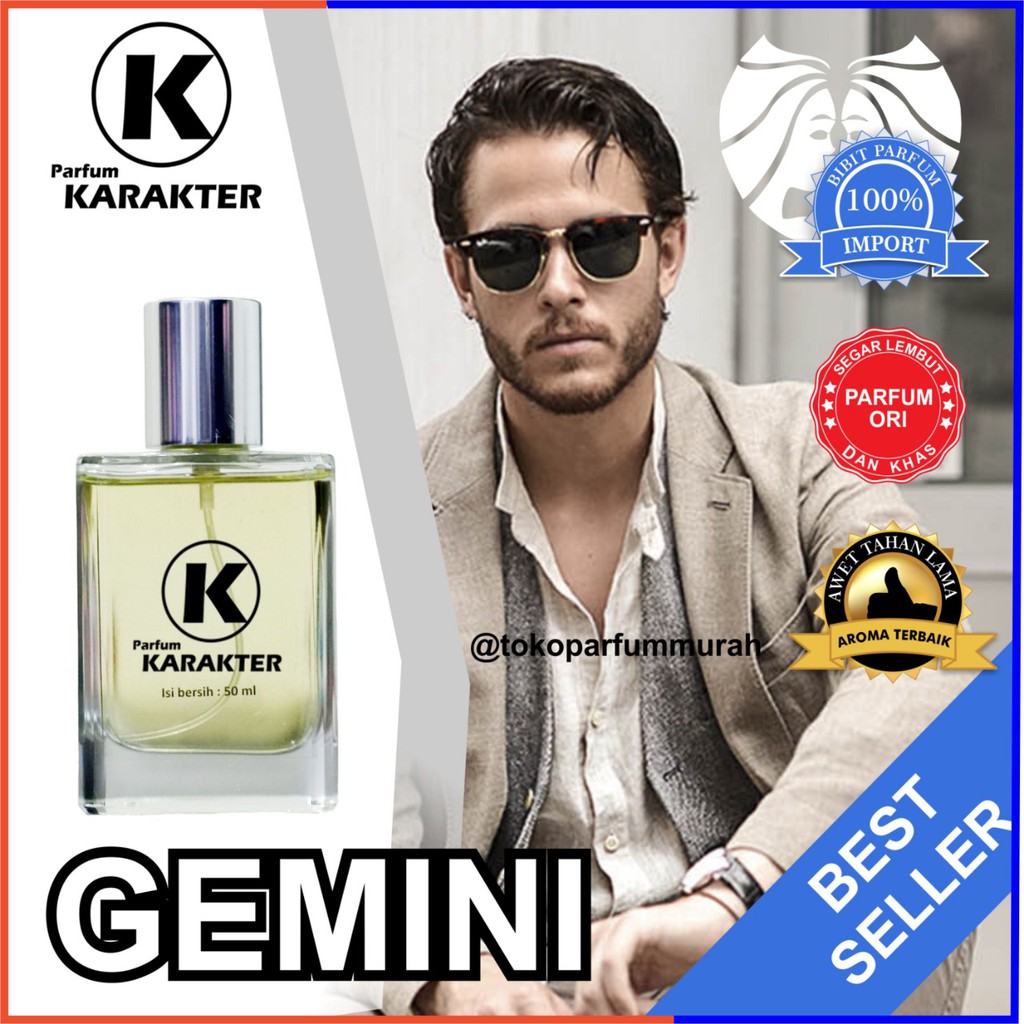 Bisa Cod | Parfum Zodiak Cowok Gemini  Parfum Biibit Murah Wangi &amp; Tahan Lama  Uk 50ml  Terlaris