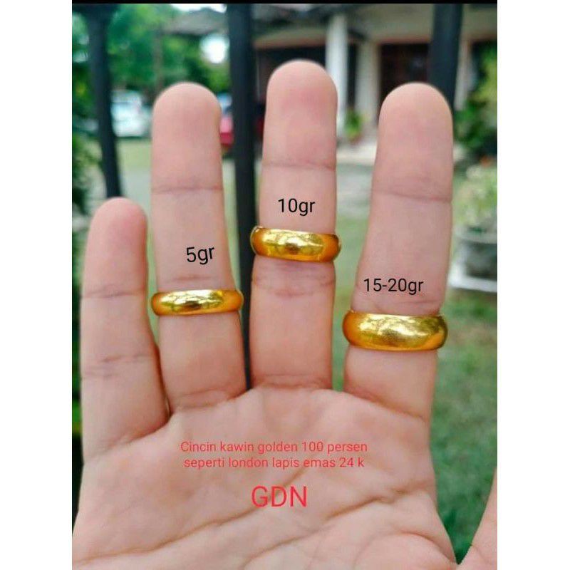 cincin belah rotan replika emas London 24k kualitas golden persis seperti emas asli ada merek cincin nikah cincin tunangan