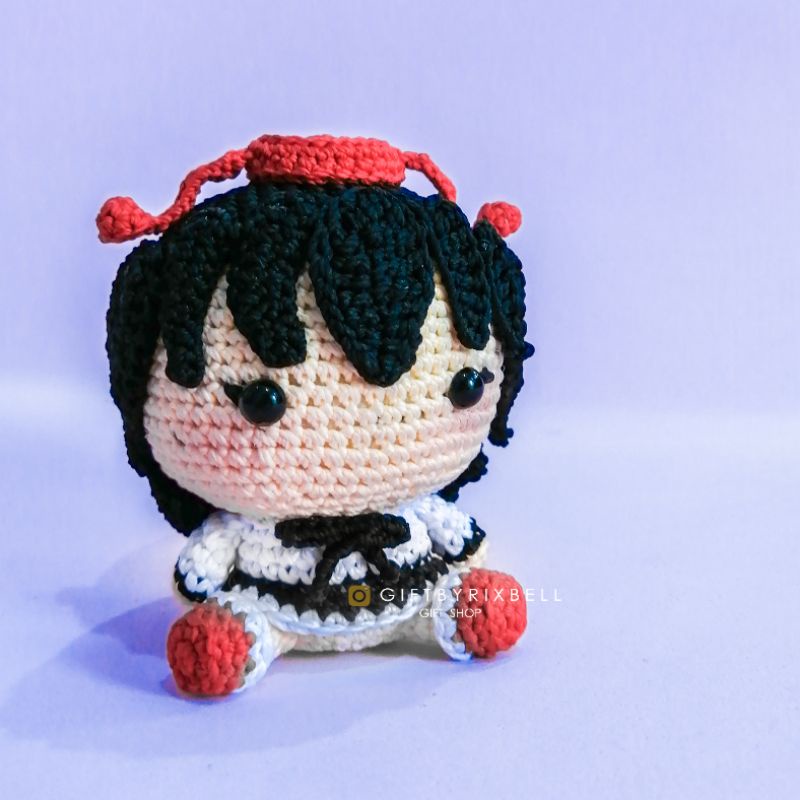 RB Aya Shameimaru Crochet Plush Doll (Boneka rajut amigurumi, Gensokyo, Japan anime touhou)