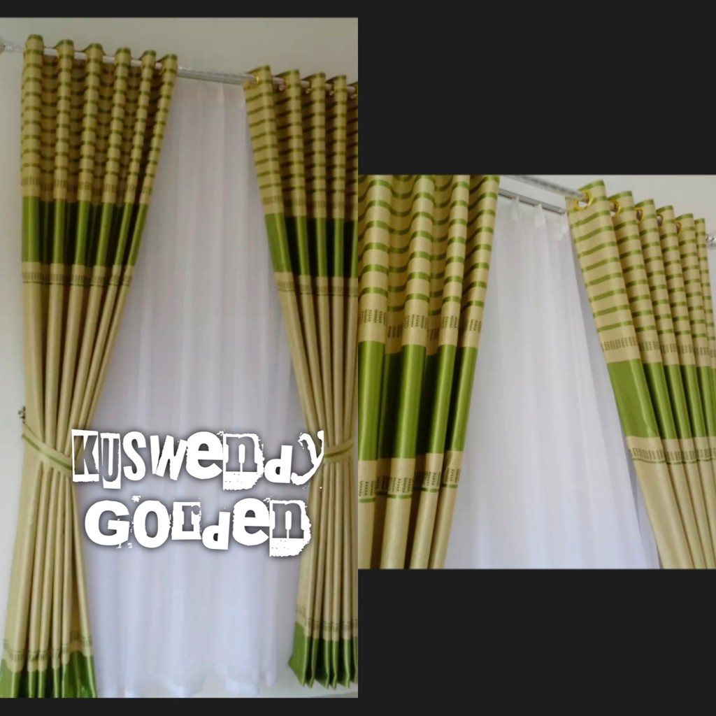 Gorden Blackout Garis 100 x 250 cm Tinggi 2.5 meter Hordeng Polos Jendela Pintu Tirai Minimalis