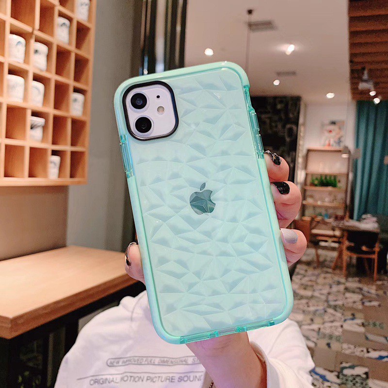 Premium Case iPhone 6 6 Plus 7 8 8plus X XS IPhone 11 Pro Max XR SE2 Diamond Pattern Bahan Silikon Lembut Untuk-Green