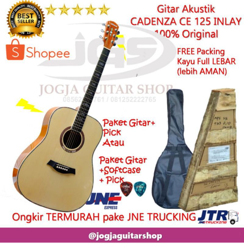 Gitar Akustik Original Import CADENZA CE 125 Inlay Natural Glossy
