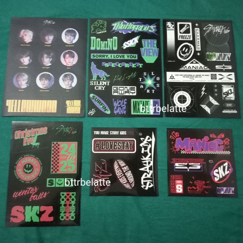 STICKER STRAY KIDS OFFICIAL YELLOW WOOD, NOEASY, CHRISTMAS EVEL, ODDINARY LIMITED JEWEL STIKER