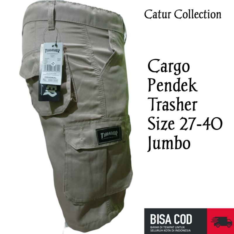 Celana Cargo Pendek Pria Trasher size 27-40 Jumbo Celana Pendek pria Cargo Terlaris