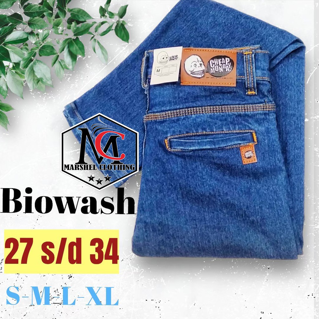 RCL - Celana Jeans Navy Panjang Pria Slim Fit Saku Bobok Denim S.M.L.XL 27 s/d 34 Big Size Saku Bobok