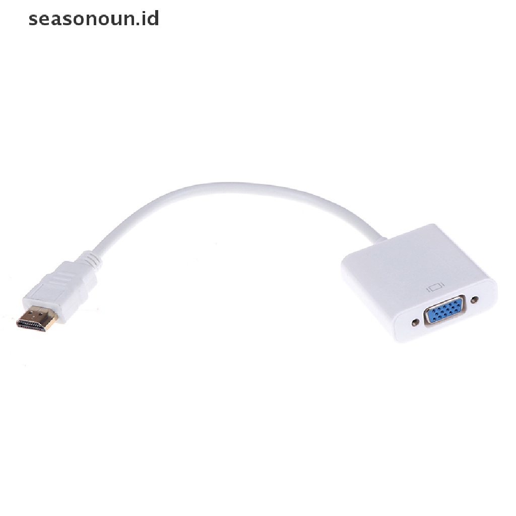 (seasonoun) 1pc Adaptor Konverter HDMI Ke VGA HD 1080P Warna Putih