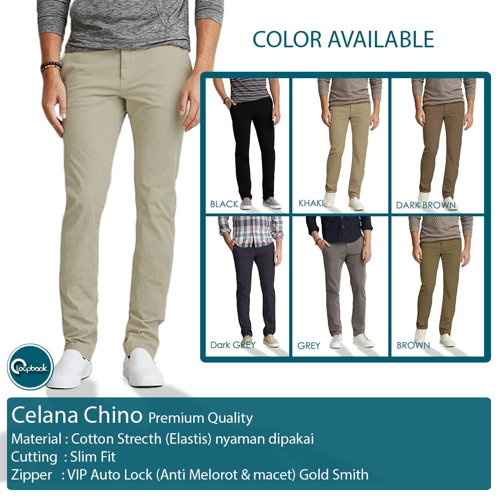 Celana Chino Slim Fit | Celana Panjang Pria Kualitas Premium  Gold Smith