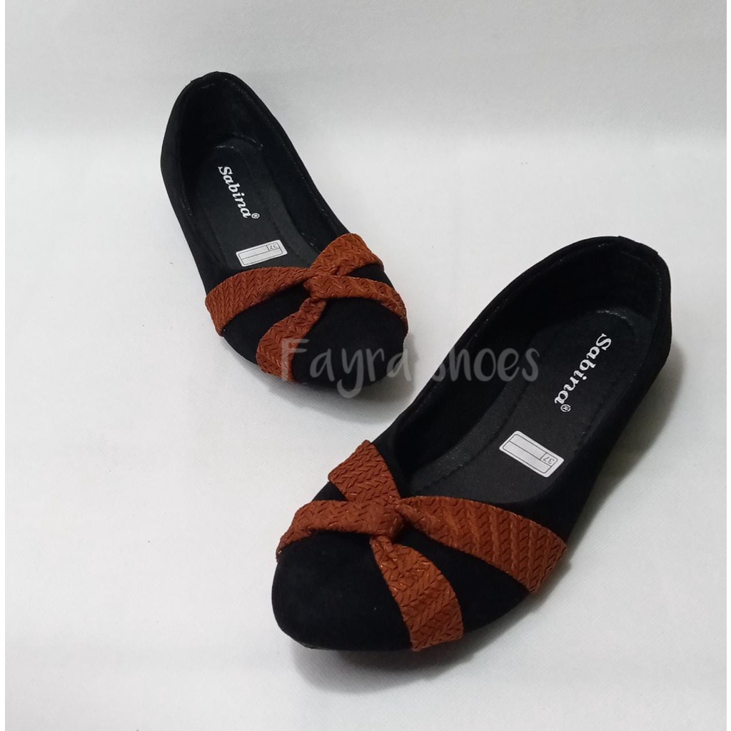 Sepatu Cewek Murah flatshoes Wanita Terbaru Balet Sol Karet Variasi Dixie Silang