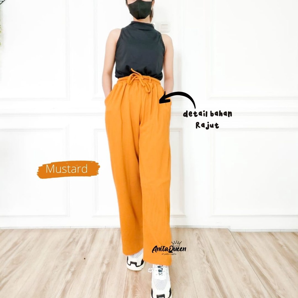 KULOT RAJUT HIGH WAIST ORI TEBAL PREMIUM / CELANA KULOT RAJUT KNIT PANTS KOREA STYLE