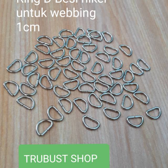 Ring d D besi ukuran 1cm nikel ring dompet id card gelang kalung jual per 100pc