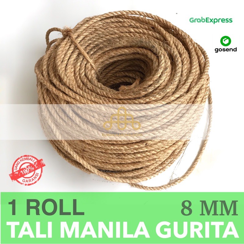 Tali Manila Gurita 8 MM Rollan 250 Meter - Distributor Tambang Tampar Serat Manila Bandung