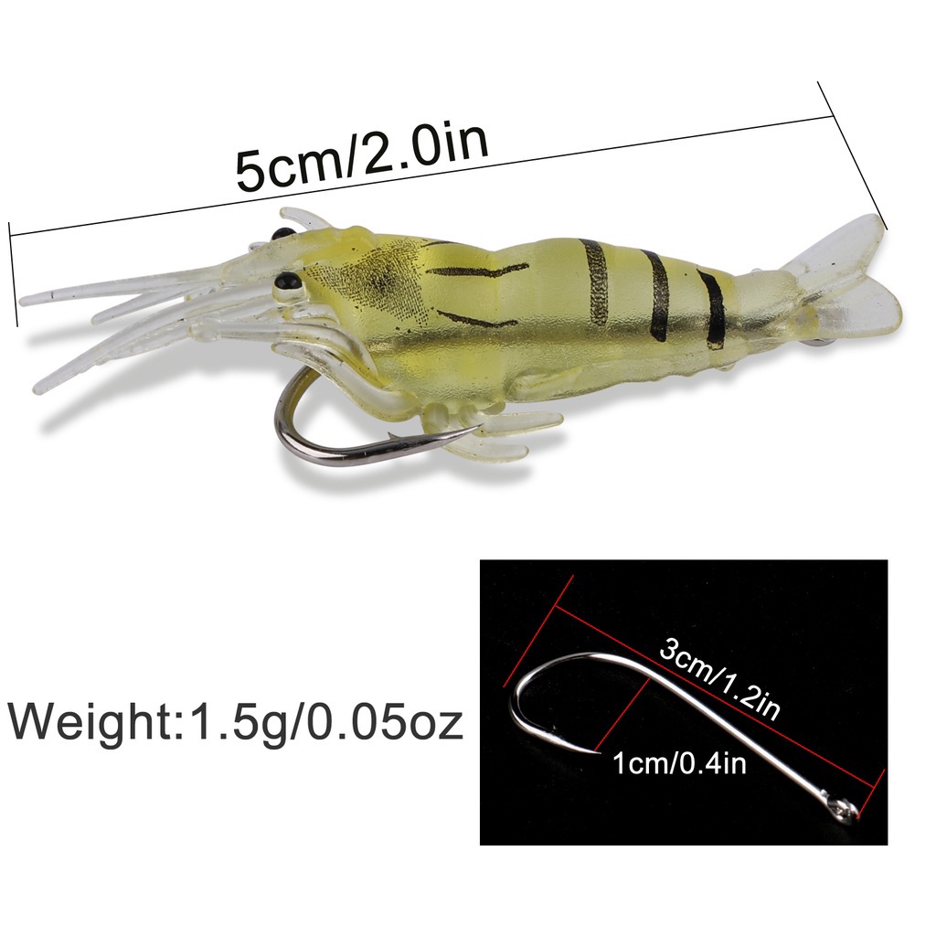 5 Cm/9 Cm Lembut Udang Umpan Lembut Memancing Umpan dengan Hook Wobbler Silikon Bersinar Memancing Umpan untuk fishing bait