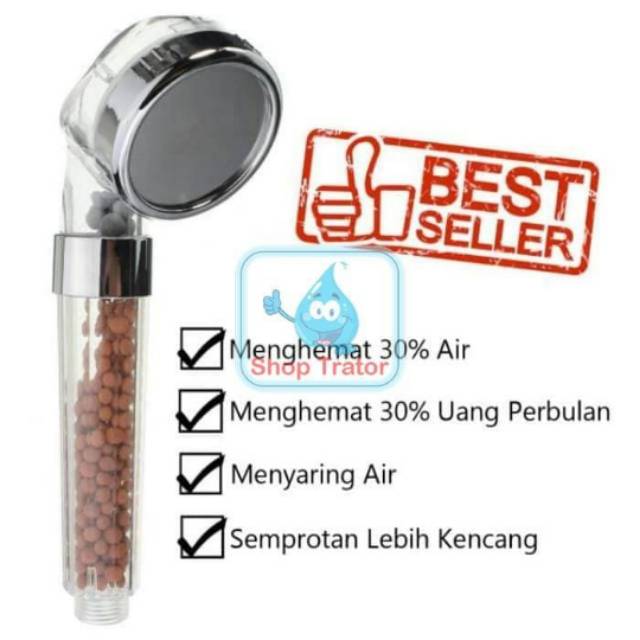 Kepala Shower Mandi Super Shower Head Crystal Ionic Handshower Hand Ion