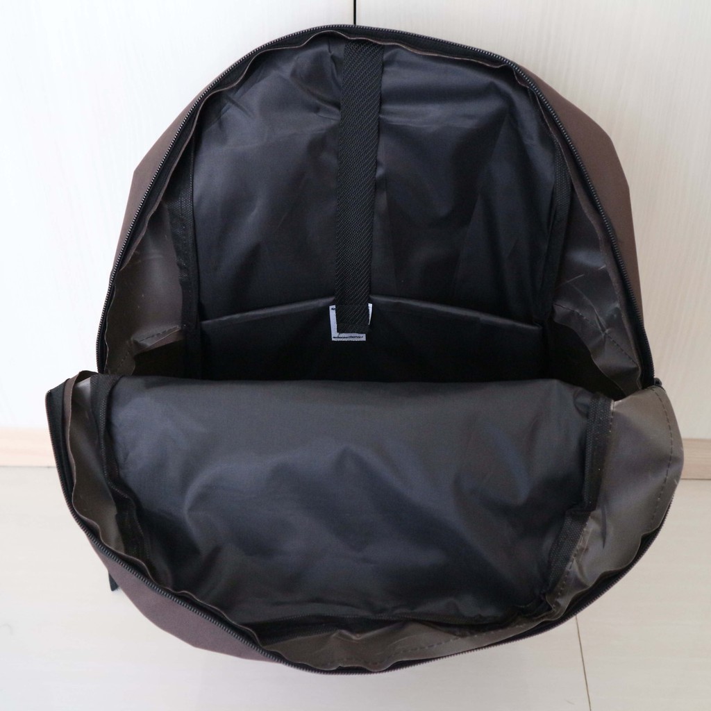 Tas Ransel Laptop Distro Backpack Punggung Sekolah Kuliah Gaya Gaul Warna Coklat With Rain Cover