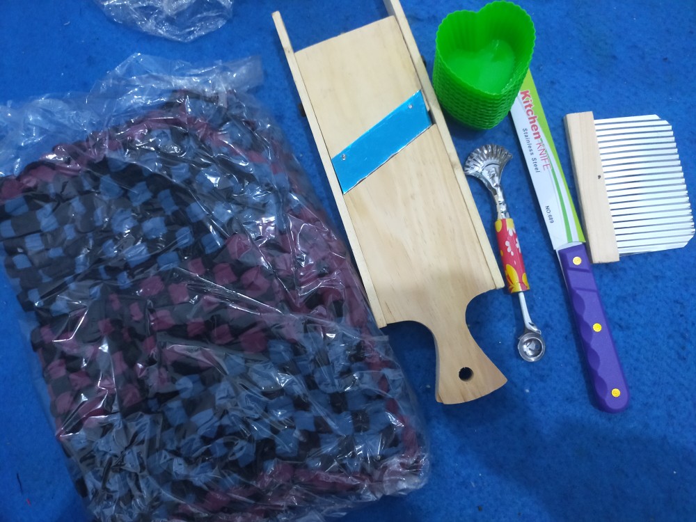 Gobed Pemotong Kentang Pisau Gelombang Gagang