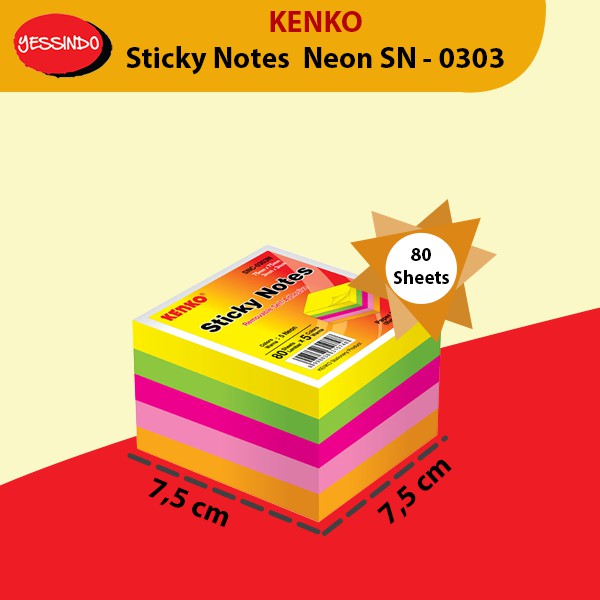 

Sticky Note Cube SNC-0303 Neon Color Kenko