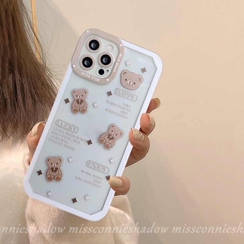 Soft Case Tpu Transparan Shockproof Motif Kartun Beruang Untuk Infinix Hot 9 10 11 Play 11s 10 lite Smart 6 5