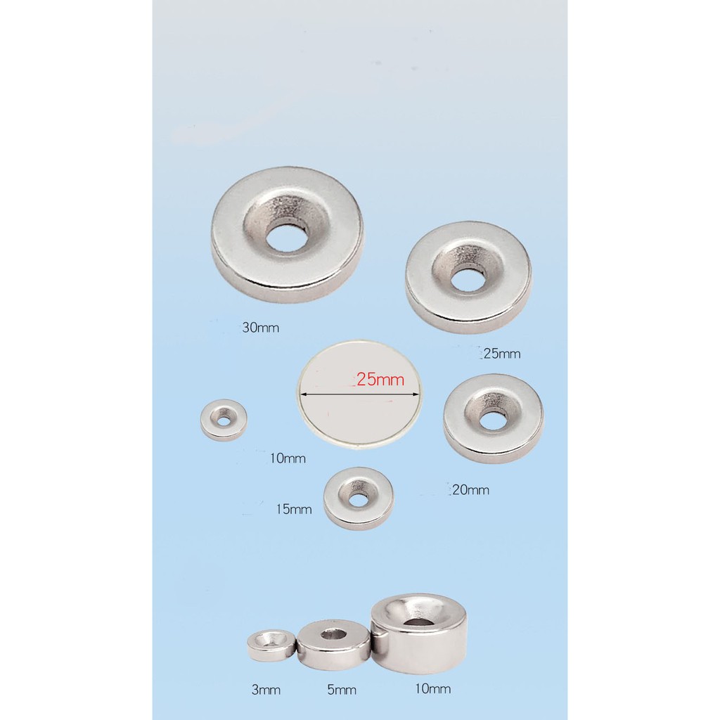 Magnet Neodymium Bulat Ring diameter 12mm dan 20mm