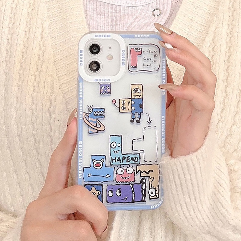 Soft Case TPU Motif Kartun Tetris Untuk OPPO A9 2020 A5 A15 A16 A5S A3S A7 A12 A12S A12E A53S A93 A95 A94 A5 A11X A32 A33 A74 A56 A55