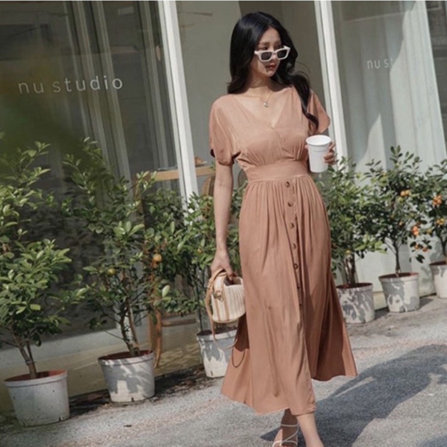 BEACH MIDI DRESS PREMIUM THICK POLYESTER IMPORT SUMMER DRESS ALL SIZE