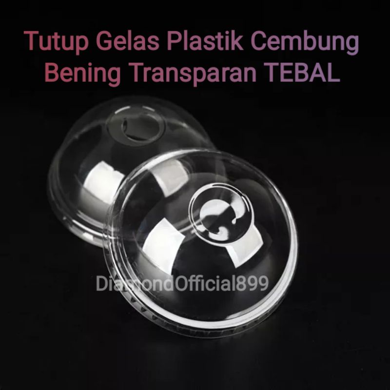 Tutup Gelas Cembung Bening isi 50Pcs / Tutup Cembung Bening Gelas Oz