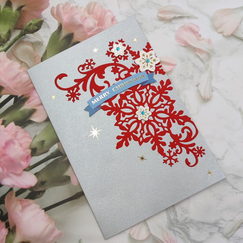 Zzz Cetakan Stensil Cutting Dies Motif Snowflake Natal Bahan Metal Untuk Scrapbook / Craft DIY / Dekor