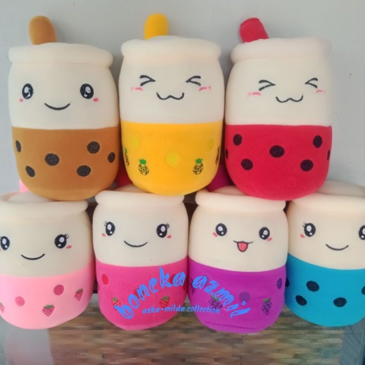 Boneka Boba bubble milk tea paduan warna size m