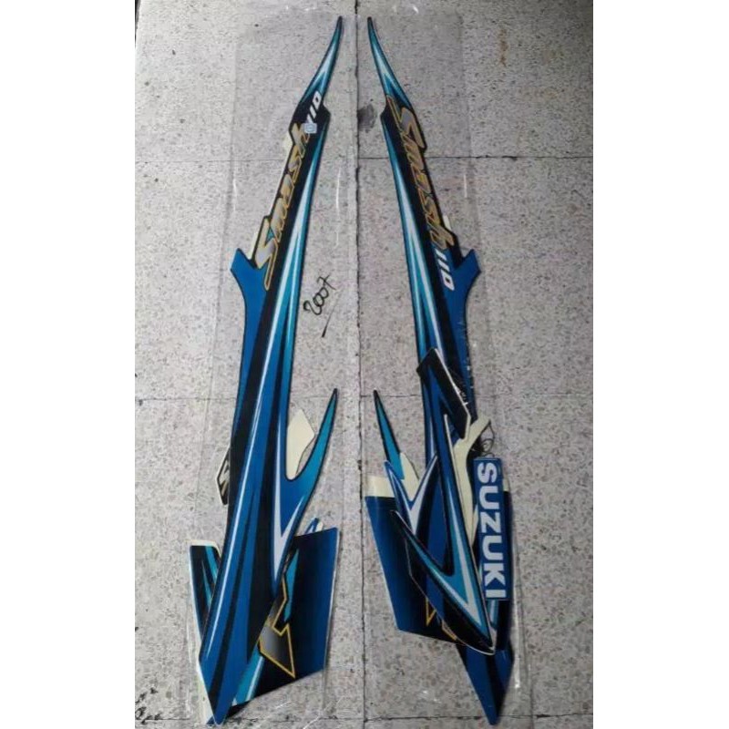 striping Lis body standar Suzuki smash 2007 biru