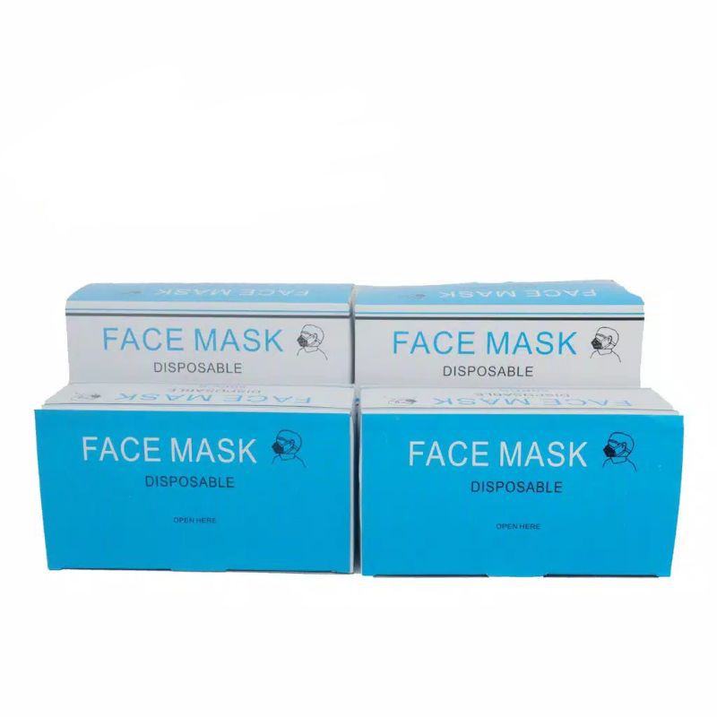 masker 3 ply isi 10 &amp; masker 3ply isi 50 perkotak masker masker (bukan masker medis)