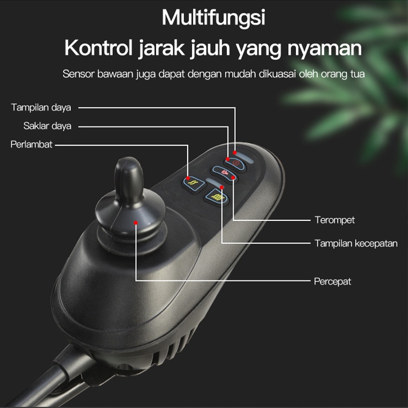 Kursi roda listrik remote control / kursi roda medis elektrik berbaring datar 30 ° mendaki daya tahan baterai 15 km