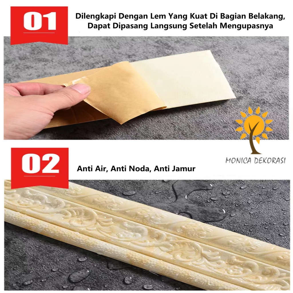   List Wallpaper Dinding Stiker Border Wallfoam 3D Sticker Dekorasi Kamar Rumah Murah 2.3M-1