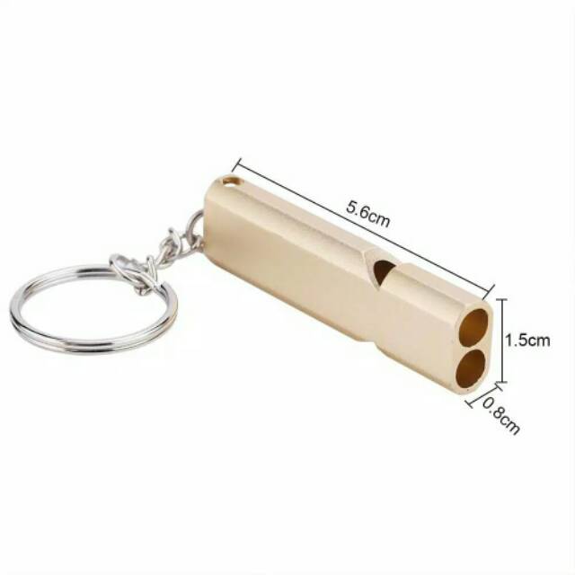 Peluit aluminium dual double alloy survival outdoor camping whistle