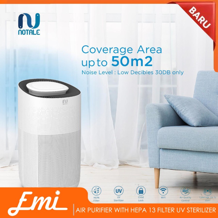 Notale Air Purifier with HEPA UV Sterilizer Up 50m2 NTL-AP1